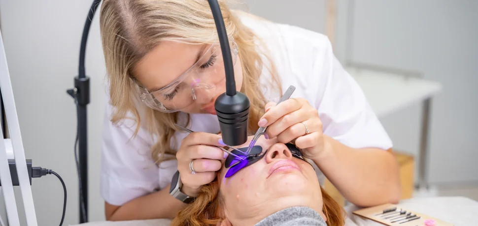 eyelash extension procedure using ultraviolet lamp 2025 08 11 09 44 24 utc